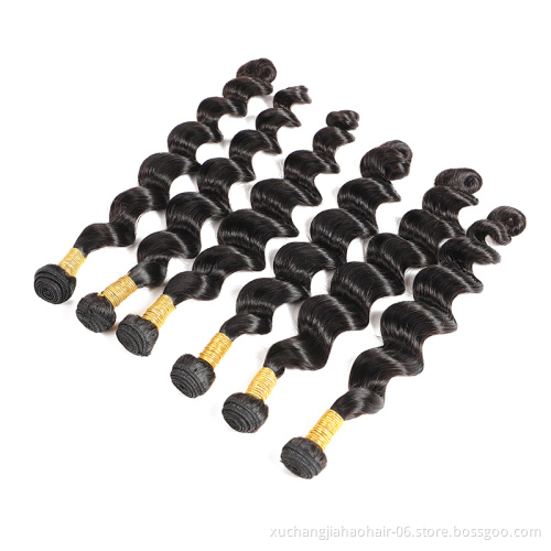 Loose Wave Bundles Brazilian Human Hair Remy 3/4 /Pcs Lot Natural Black 100% Human Hair Extension